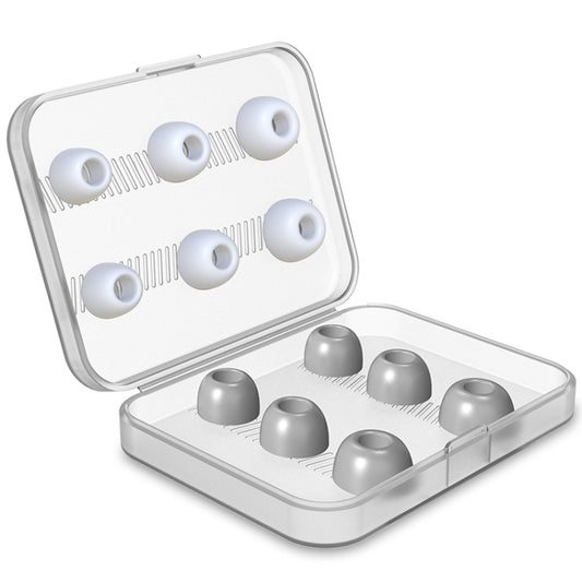 12 PCS Wireless Earphone Replaceable Silicone + Memory Foam Ear Cap Earplugs for AirPods Pro, with Storage Box(White + Grey) - Anti-dust & Ear Caps by buy2fix | Online Shopping UK | buy2fix