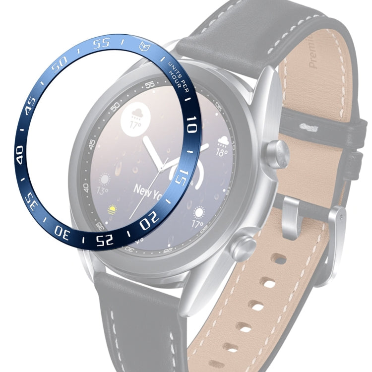 For Samsung Galaxy Watch 3 41mm Smart Watch Steel Bezel Ring, A Version(Blue Ring White Letter) - Watch Cases by ENKAY | Online Shopping UK | buy2fix