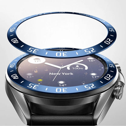 For Samsung Galaxy Watch 3 41mm Smart Watch Steel Bezel Ring, A Version(Blue Ring White Letter) - Watch Cases by ENKAY | Online Shopping UK | buy2fix