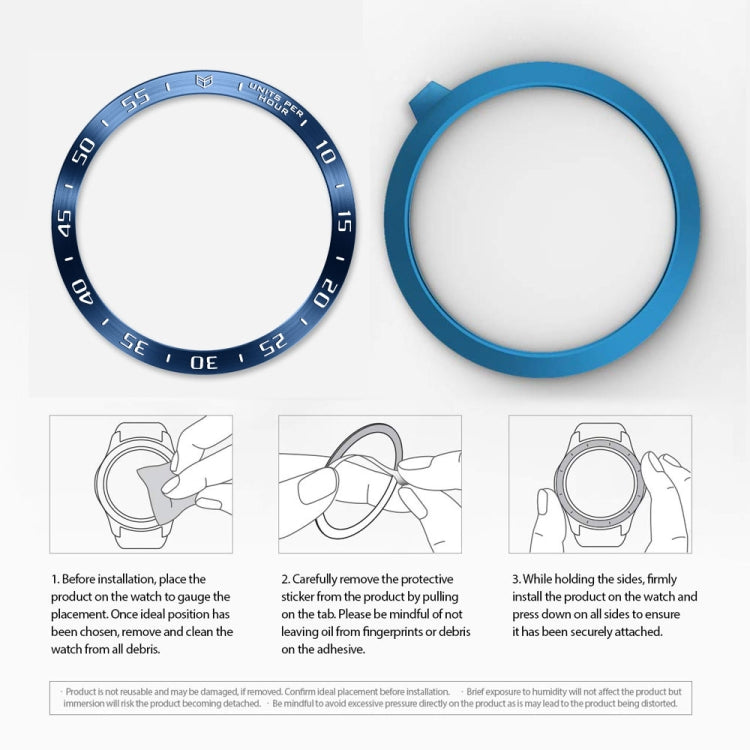 For Samsung Galaxy Watch 3 41mm Smart Watch Steel Bezel Ring, A Version(Blue Ring White Letter) - Watch Cases by ENKAY | Online Shopping UK | buy2fix