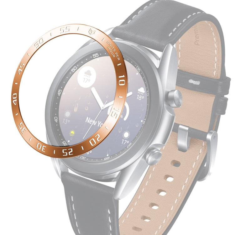 For Samsung Galaxy Watch 3 41mm Smart Watch Steel Bezel Ring, A Version(Rose Gold Ring White Letter) - Watch Cases by ENKAY | Online Shopping UK | buy2fix