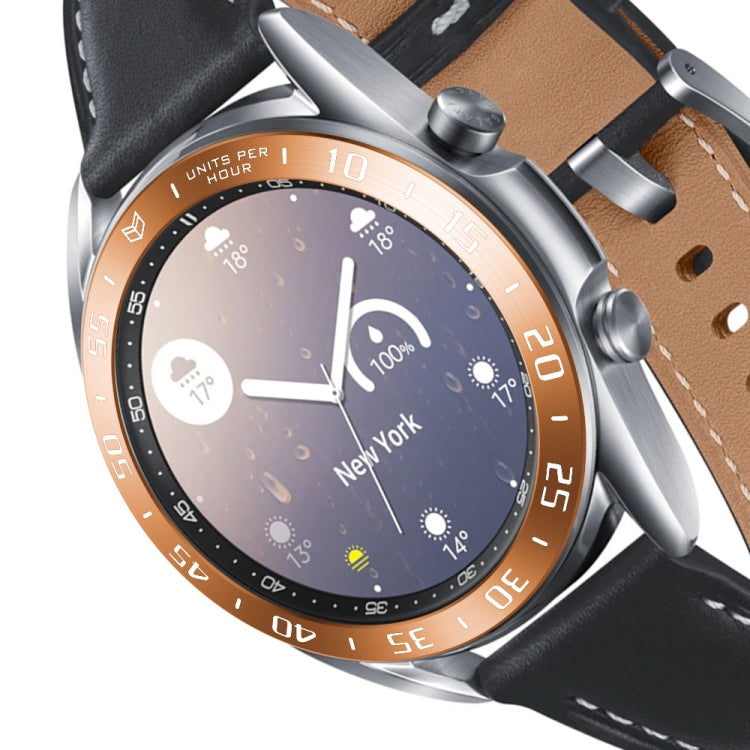 For Samsung Galaxy Watch 3 41mm Smart Watch Steel Bezel Ring, A Version(Rose Gold Ring White Letter) - Watch Cases by ENKAY | Online Shopping UK | buy2fix