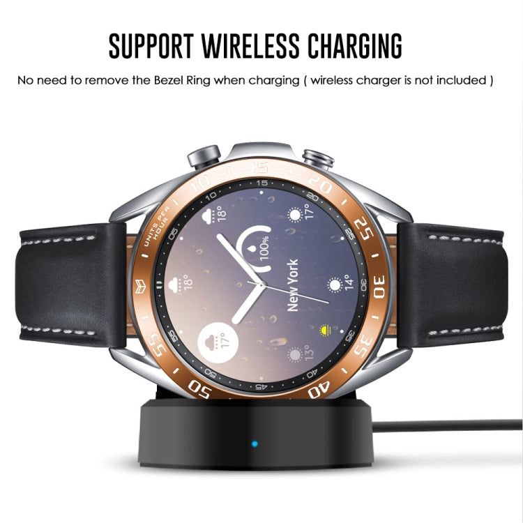 For Samsung Galaxy Watch 3 41mm Smart Watch Steel Bezel Ring, A Version(Rose Gold Ring White Letter) - Watch Cases by ENKAY | Online Shopping UK | buy2fix