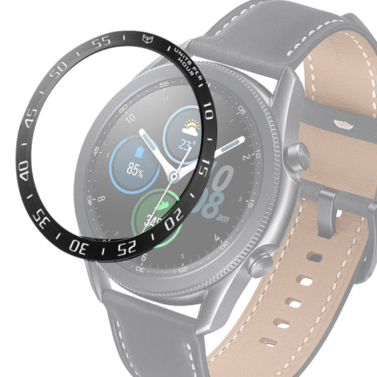 For Samsung Galaxy Watch 3 45mm Smart Watch Steel Bezel Ring, A Version(Black Ring White Letter) - Watch Cases by ENKAY | Online Shopping UK | buy2fix