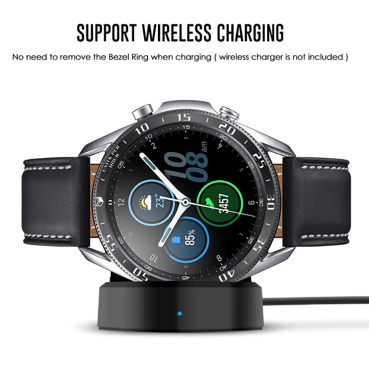 For Samsung Galaxy Watch 3 45mm Smart Watch Steel Bezel Ring, A Version(Black Ring White Letter) - Watch Cases by ENKAY | Online Shopping UK | buy2fix