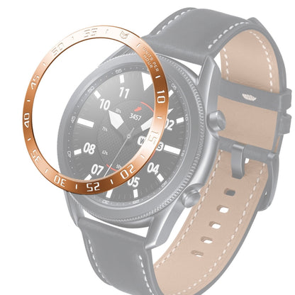 For Samsung Galaxy Watch 3 45mm Smart Watch Steel Bezel Ring, A Version(Rose Gold Ring White Letter) - Watch Cases by ENKAY | Online Shopping UK | buy2fix