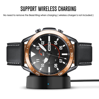 For Samsung Galaxy Watch 3 45mm Smart Watch Steel Bezel Ring, A Version(Rose Gold Ring White Letter) - Watch Cases by ENKAY | Online Shopping UK | buy2fix