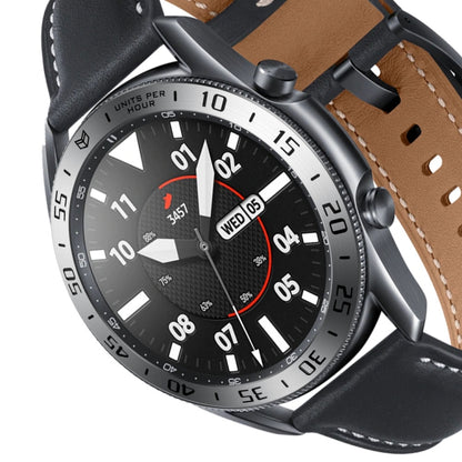 For Samsung Galaxy Watch 3 45mm Smart Watch Steel Bezel Ring, A Version(Silver Ring Black Letter) - Watch Cases by ENKAY | Online Shopping UK | buy2fix