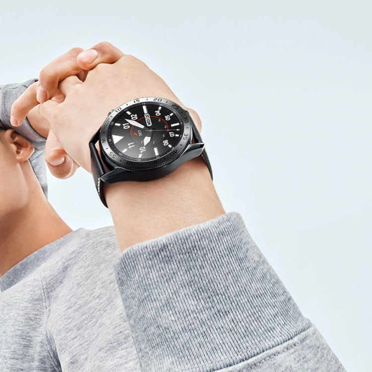 For Samsung Galaxy Watch 3 45mm Smart Watch Steel Bezel Ring, A Version(Silver Ring Black Letter) - Watch Cases by ENKAY | Online Shopping UK | buy2fix