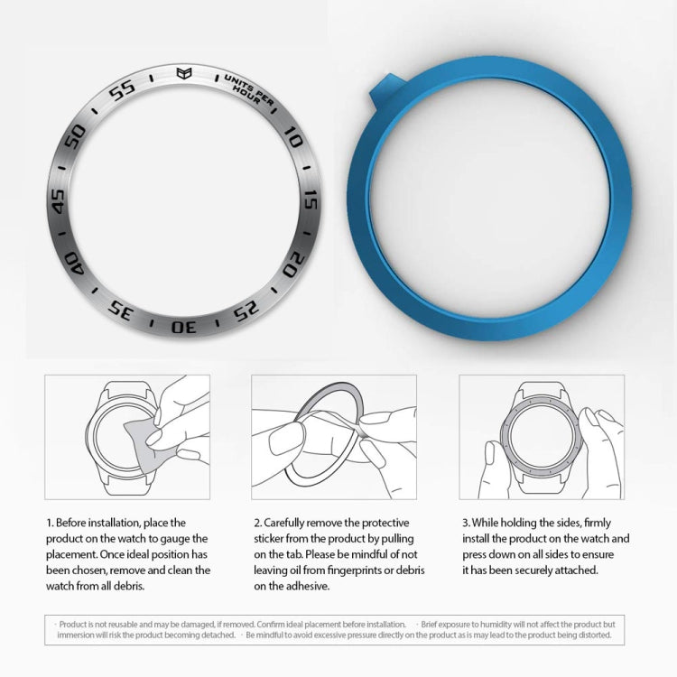For Samsung Galaxy Watch 3 45mm Smart Watch Steel Bezel Ring, A Version(Silver Ring Black Letter) - Watch Cases by ENKAY | Online Shopping UK | buy2fix