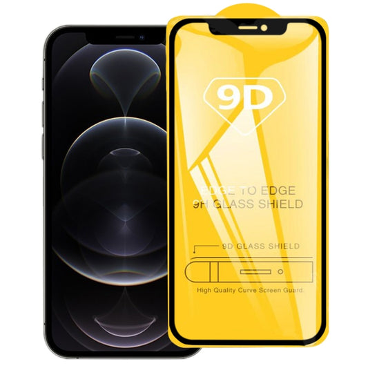 For iPhone 12 / 12 Pro 9D Full Glue Full Screen Tempered Glass Film - iPhone 12 / 12 Pro Tempered Glass by buy2fix | Online Shopping UK | buy2fix