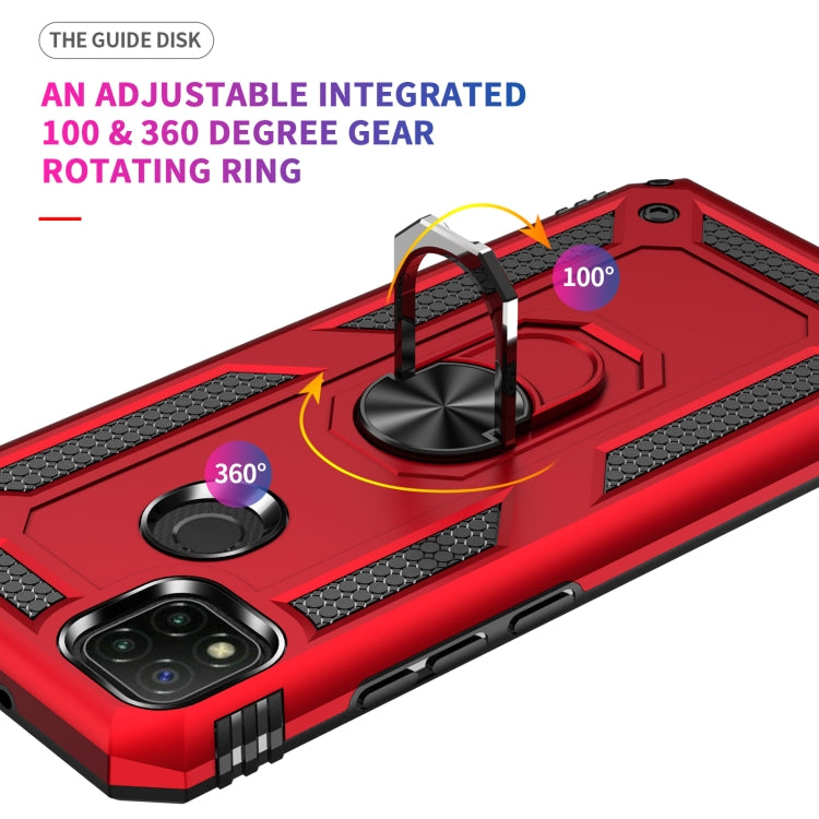 For Xiaomi Redmi 9C Shockproof TPU + PC Protective Case with 360 Degree Rotating Holder(Black) by buy2fix