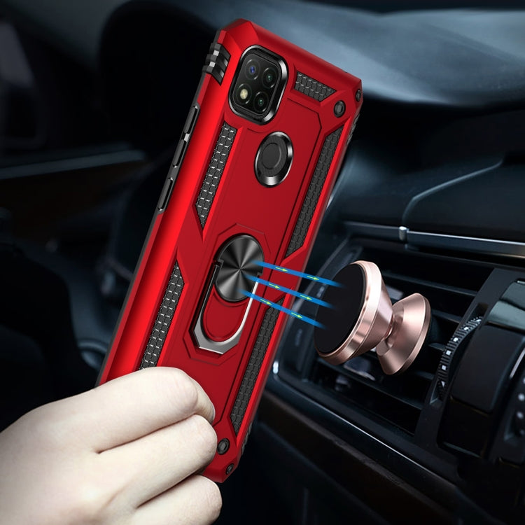 For Xiaomi Redmi 9C Shockproof TPU + PC Protective Case with 360 Degree Rotating Holder(Black) by buy2fix