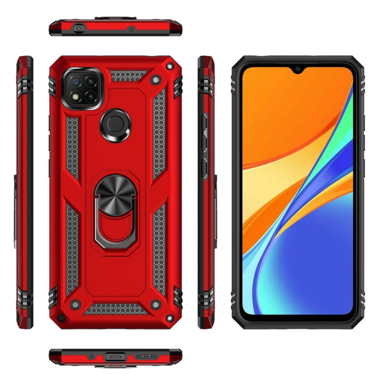For Xiaomi Redmi 9C Shockproof TPU + PC Protective Case with 360 Degree Rotating Holder(Black) by buy2fix