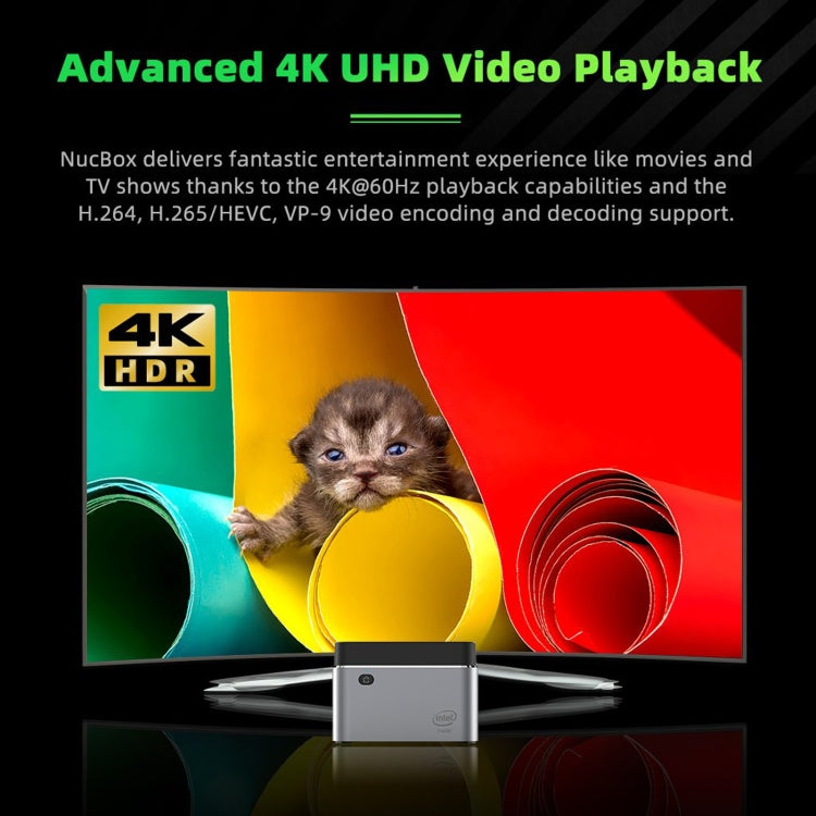 GMK NucBox Windows 10 System Mini PC, Intel Celeron J4125 Quad Core 64bit 14nm 2GHz-2.7GHz, Support WiFi & Bluetooth & RJ45, 8GB+128GB,EU Plug by buy2fix