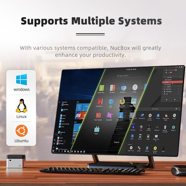 GMK NucBox Windows 10 System Mini PC, Intel Celeron J4125 Quad Core 64bit 14nm 2GHz-2.7GHz, Support WiFi & Bluetooth & RJ45, 8GB+128GB,EU Plug by buy2fix