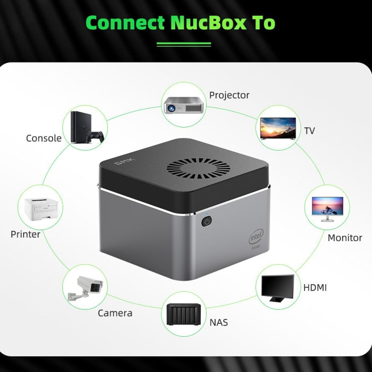 GMK NucBox Windows 10 System Mini PC, Intel Celeron J4125 Quad Core 64bit 14nm 2GHz-2.7GHz, Support WiFi & Bluetooth & RJ45, 8GB+128GB,EU Plug by buy2fix