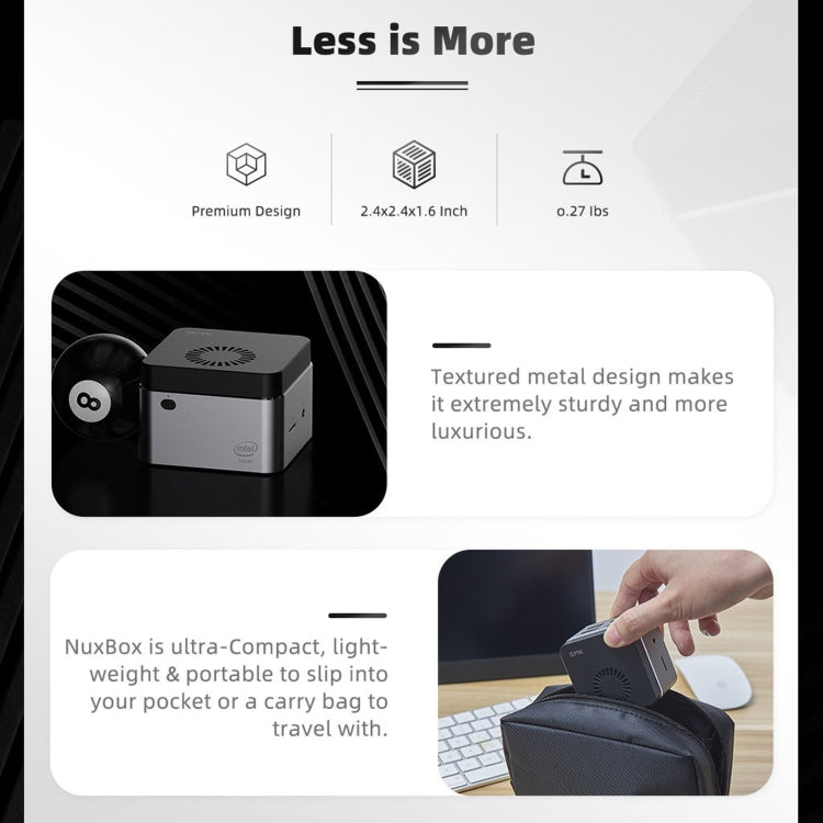 GMK NucBox Windows 10 System Mini PC, Intel Celeron J4125 Quad Core 64bit 14nm 2GHz-2.7GHz, Support WiFi & Bluetooth & RJ45, 8GB+128GB,EU Plug by buy2fix