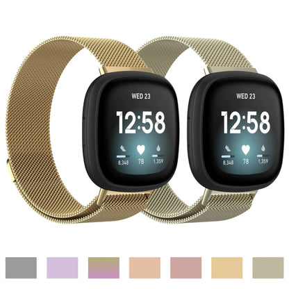 For Fitbit Versa 3 Milanese  Watch Band, Size:L 230mm(Gold) - Watch Bands by buy2fix | Online Shopping UK | buy2fix