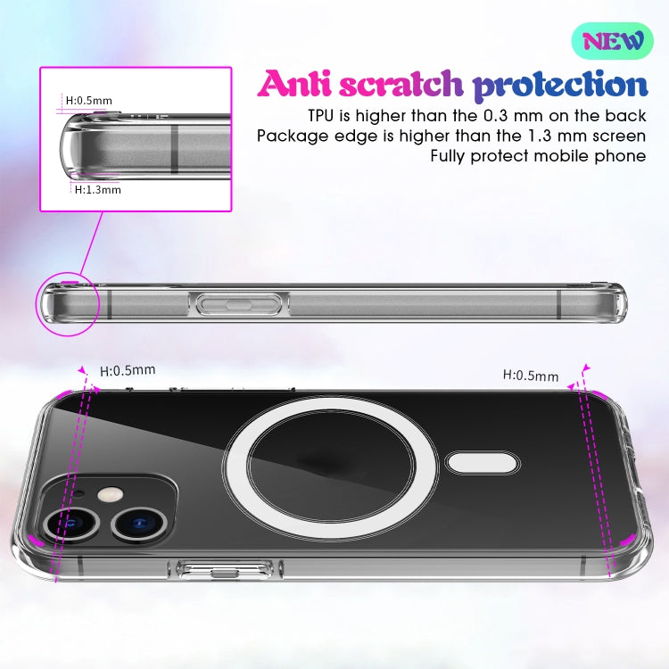 For iPhone 12 mini Magsafe Case Simple Magnetic Ring All-inclusive Clear Crystal Acrylic PC +TPU Shockproof Case (Transparent) - iPhone 12 mini Cases by buy2fix | Online Shopping UK | buy2fix
