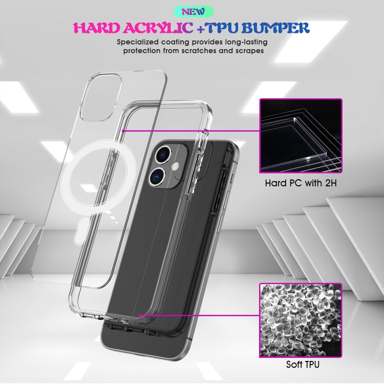 For iPhone 12 mini Magsafe Case Simple Magnetic Ring All-inclusive Clear Crystal Acrylic PC +TPU Shockproof Case (Transparent) - iPhone 12 mini Cases by buy2fix | Online Shopping UK | buy2fix