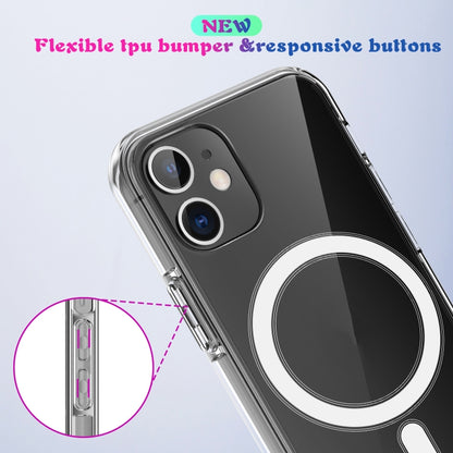 For iPhone 12 mini Magsafe Case Simple Magnetic Ring All-inclusive Clear Crystal Acrylic PC +TPU Shockproof Case (Transparent) - iPhone 12 mini Cases by buy2fix | Online Shopping UK | buy2fix