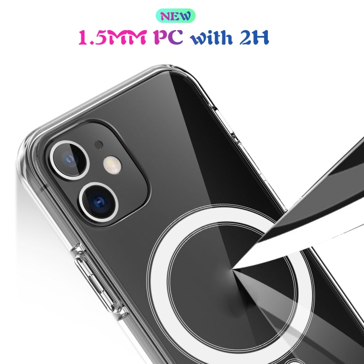 For iPhone 12 mini Magsafe Case Simple Magnetic Ring All-inclusive Clear Crystal Acrylic PC +TPU Shockproof Case (Transparent) - iPhone 12 mini Cases by buy2fix | Online Shopping UK | buy2fix