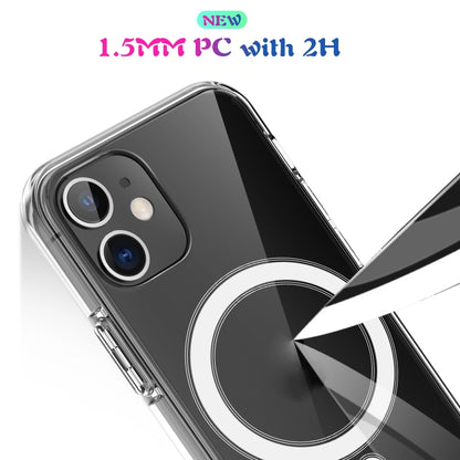 For iPhone 12 mini Magsafe Case Simple Magnetic Ring All-inclusive Clear Crystal Acrylic PC +TPU Shockproof Case (Transparent) - iPhone 12 mini Cases by buy2fix | Online Shopping UK | buy2fix