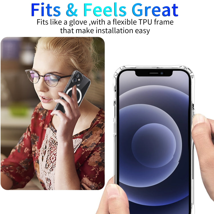 For iPhone 12 Pro Max Magsafe Case Magnetic Ring Clear Crystal Acrylic +TPU Four-corner Airbag Shockproof Case(Transparent) - iPhone 12 Pro Max Cases by buy2fix | Online Shopping UK | buy2fix