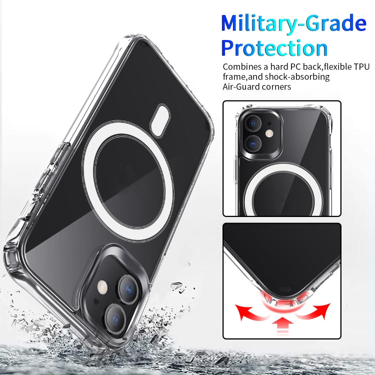 For iPhone 12 Pro Max Magsafe Case Magnetic Ring Clear Crystal Acrylic +TPU Four-corner Airbag Shockproof Case(Transparent) - iPhone 12 Pro Max Cases by buy2fix | Online Shopping UK | buy2fix