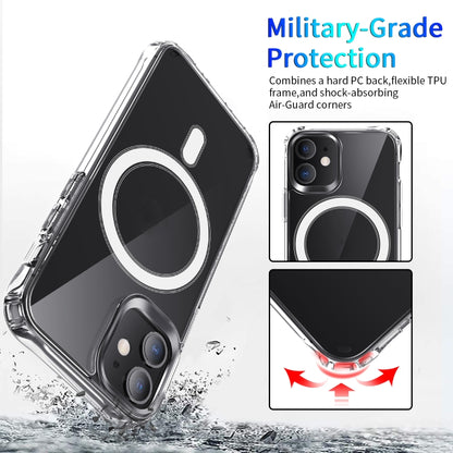 For iPhone 12 Pro Max Magsafe Case Magnetic Ring Clear Crystal Acrylic +TPU Four-corner Airbag Shockproof Case(Transparent) - iPhone 12 Pro Max Cases by buy2fix | Online Shopping UK | buy2fix