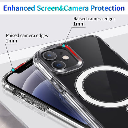 For iPhone 12 Pro Max Magsafe Case Magnetic Ring Clear Crystal Acrylic +TPU Four-corner Airbag Shockproof Case(Transparent) - iPhone 12 Pro Max Cases by buy2fix | Online Shopping UK | buy2fix