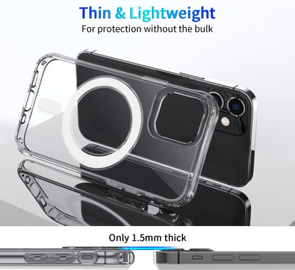 For iPhone 12 Pro Max Magsafe Case Magnetic Ring Clear Crystal Acrylic +TPU Four-corner Airbag Shockproof Case(Transparent) - iPhone 12 Pro Max Cases by buy2fix | Online Shopping UK | buy2fix