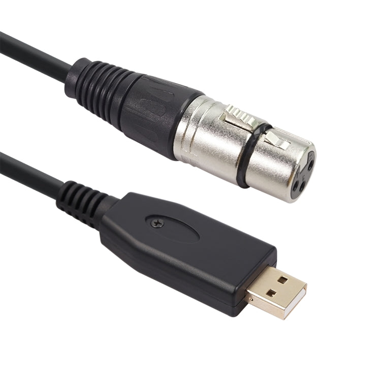 US18 USB to XLR Female Microphone Recording Cable, Cable Length:3m(Black) - Microphone Audio Cable & Connector by buy2fix | Online Shopping UK | buy2fix