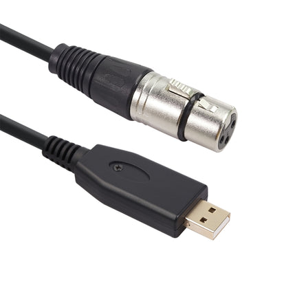 US18 USB to XLR Female Microphone Recording Cable, Cable Length:3m(Black) - Microphone Audio Cable & Connector by buy2fix | Online Shopping UK | buy2fix