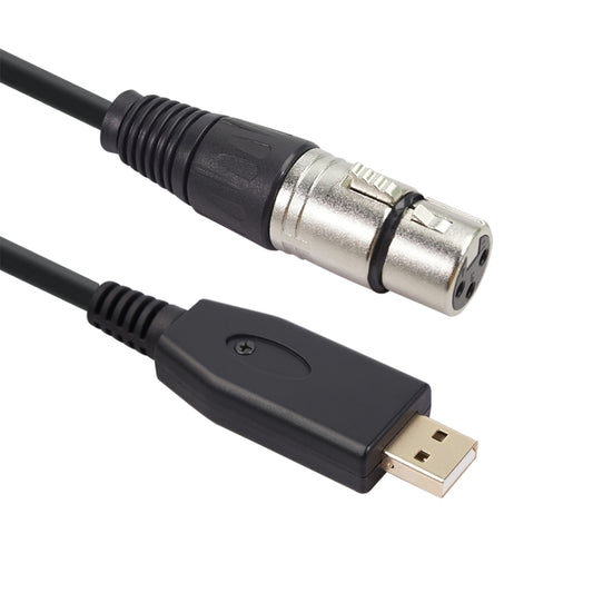 US18 USB to XLR Female Microphone Recording Cable, Cable Length:3m(Black) - Microphone Audio Cable & Connector by buy2fix | Online Shopping UK | buy2fix