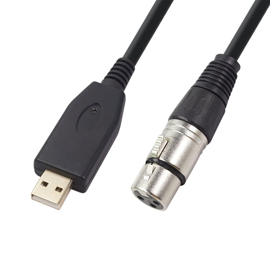 US18 USB to XLR Female Microphone Recording Cable, Cable Length:3m(Black) - Microphone Audio Cable & Connector by buy2fix | Online Shopping UK | buy2fix