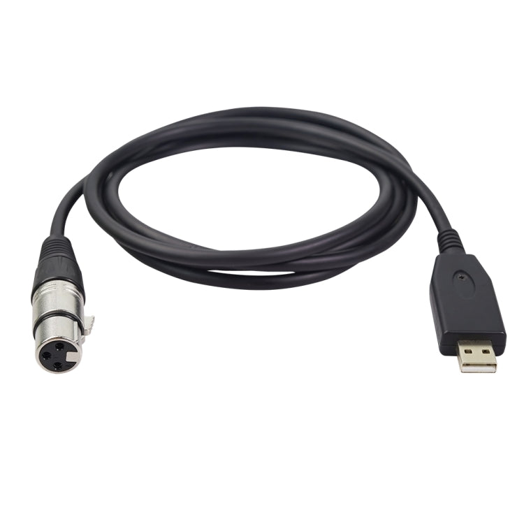 US18 USB to XLR Female Microphone Recording Cable, Cable Length:3m(Black) - Microphone Audio Cable & Connector by buy2fix | Online Shopping UK | buy2fix