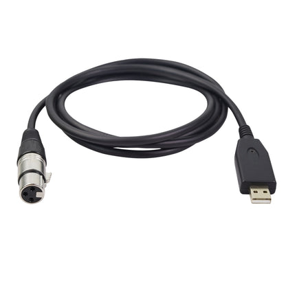 US18 USB to XLR Female Microphone Recording Cable, Cable Length:3m(Black) - Microphone Audio Cable & Connector by buy2fix | Online Shopping UK | buy2fix