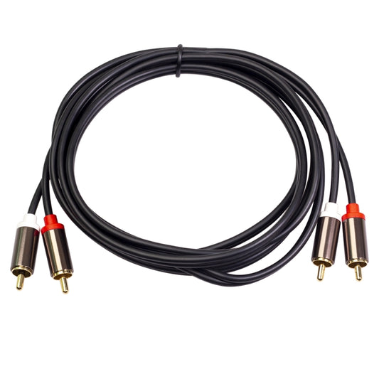3660B 2 x RCA to 2 x RCA Gold-plated Audio Cable, Cable Length:1m(Black) - RCA Cable by buy2fix | Online Shopping UK | buy2fix