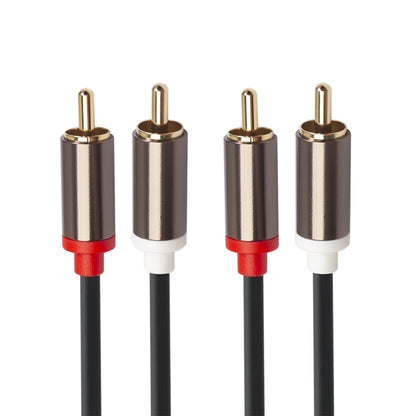 3660B 2 x RCA to 2 x RCA Gold-plated Audio Cable, Cable Length:2m(Black) - RCA Cable by buy2fix | Online Shopping UK | buy2fix