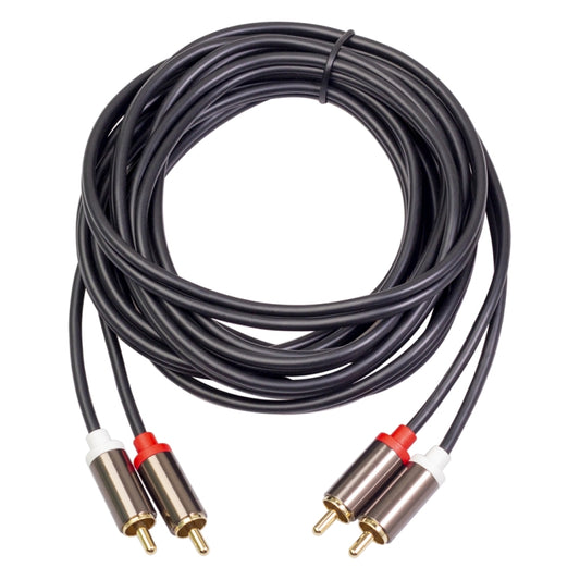3660B 2 x RCA to 2 x RCA Gold-plated Audio Cable, Cable Length:3m(Black) - RCA Cable by buy2fix | Online Shopping UK | buy2fix