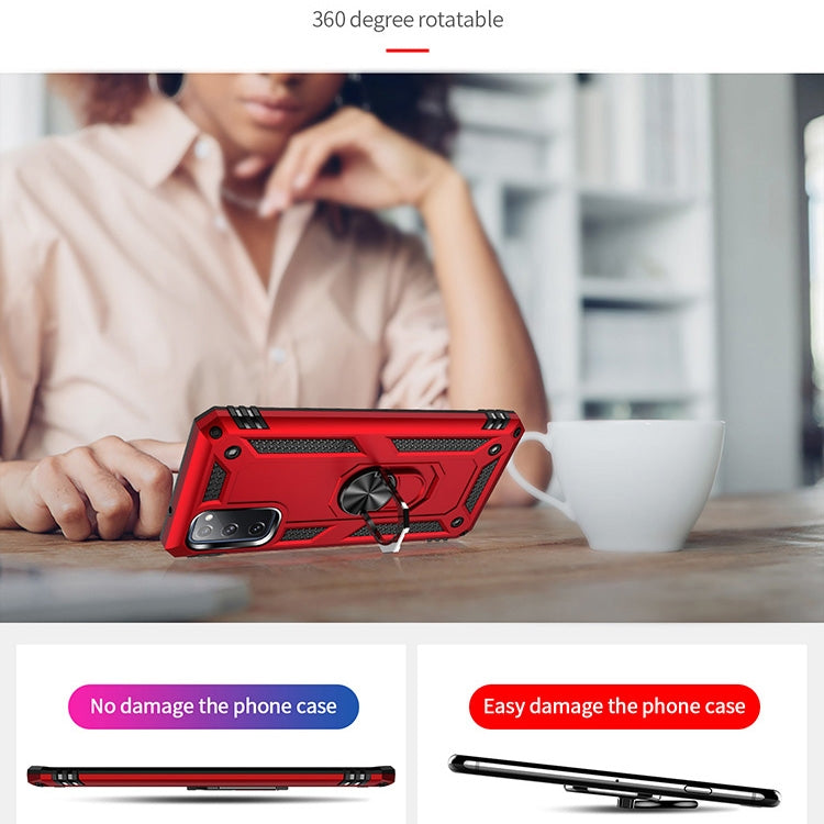 For Samsung Galaxy S20 FE 5G Shockproof TPU + PC Protective Case with 360 Degree Rotating Holder(Blue) by buy2fix