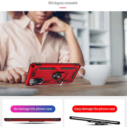 For Samsung Galaxy S20 FE 5G Shockproof TPU + PC Protective Case with 360 Degree Rotating Holder(Blue) by buy2fix