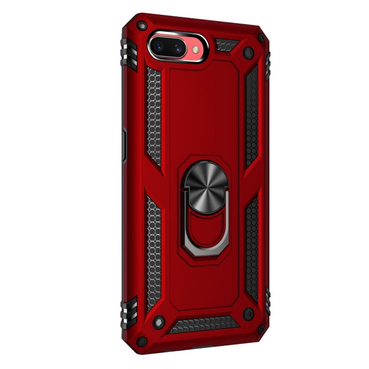 For OPPO A5 / A3s Shockproof TPU + PC Protective Case with 360 Degree Rotating Holder(Red) by buy2fix