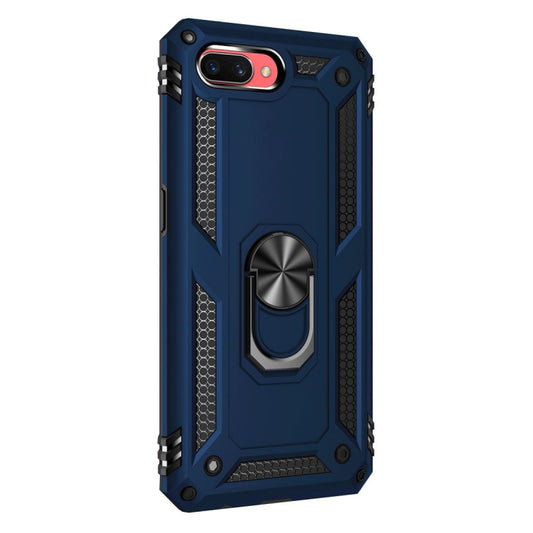 For OPPO A5 / A3s Shockproof TPU + PC Protective Case with 360 Degree Rotating Holder(Blue) by buy2fix