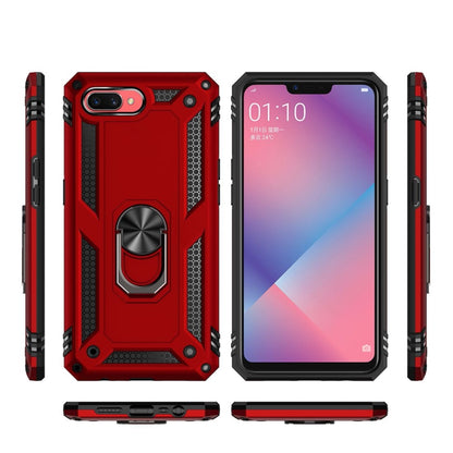 For OPPO A5 / A3s Shockproof TPU + PC Protective Case with 360 Degree Rotating Holder(Red) by buy2fix