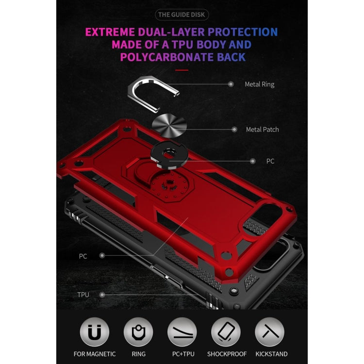 For OPPO A5 / A3s Shockproof TPU + PC Protective Case with 360 Degree Rotating Holder(Red) by buy2fix