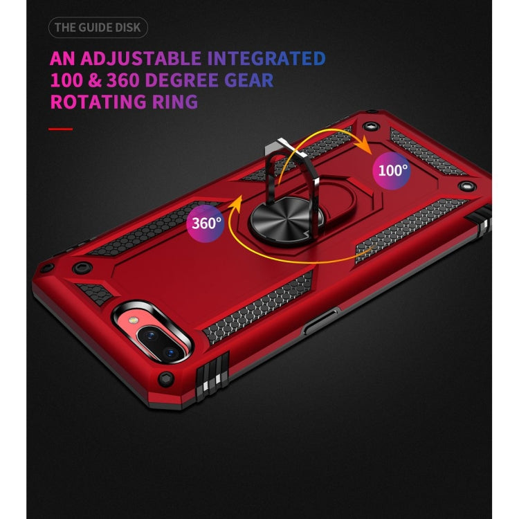 For OPPO A5 / A3s Shockproof TPU + PC Protective Case with 360 Degree Rotating Holder(Red) by buy2fix