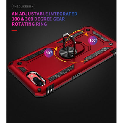 For OPPO A5 / A3s Shockproof TPU + PC Protective Case with 360 Degree Rotating Holder(Red) by buy2fix